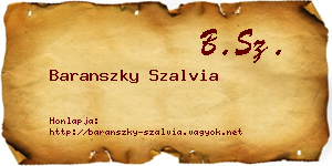Baranszky Szalvia névjegykártya
